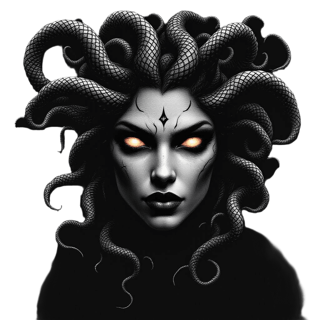 Medusa with Writhing Snake Hair