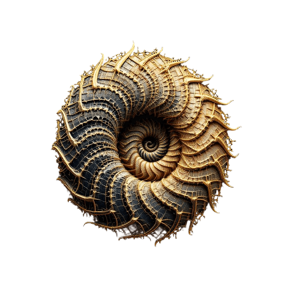 A Nautilus Shell in Golden Ratio Spiral