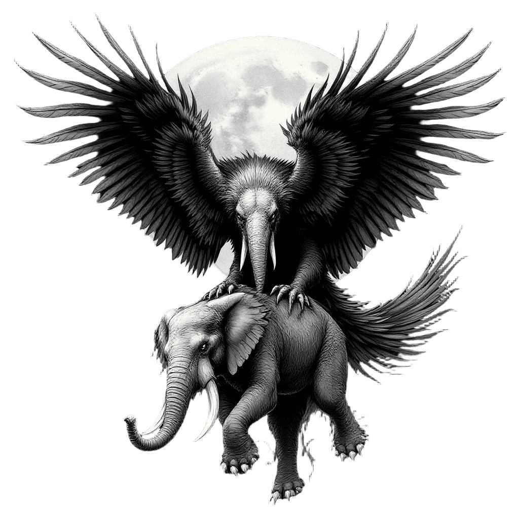 A Roc — the Enormous Mythological Bird — Carrying an Elephant in Its Talons