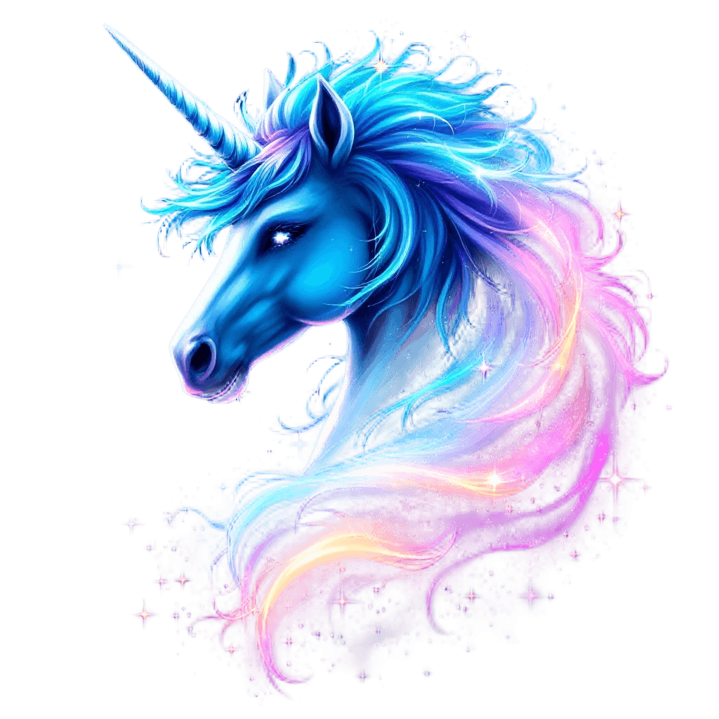 A Unicorn with a Mane Made of Swirling Nebula Gas
