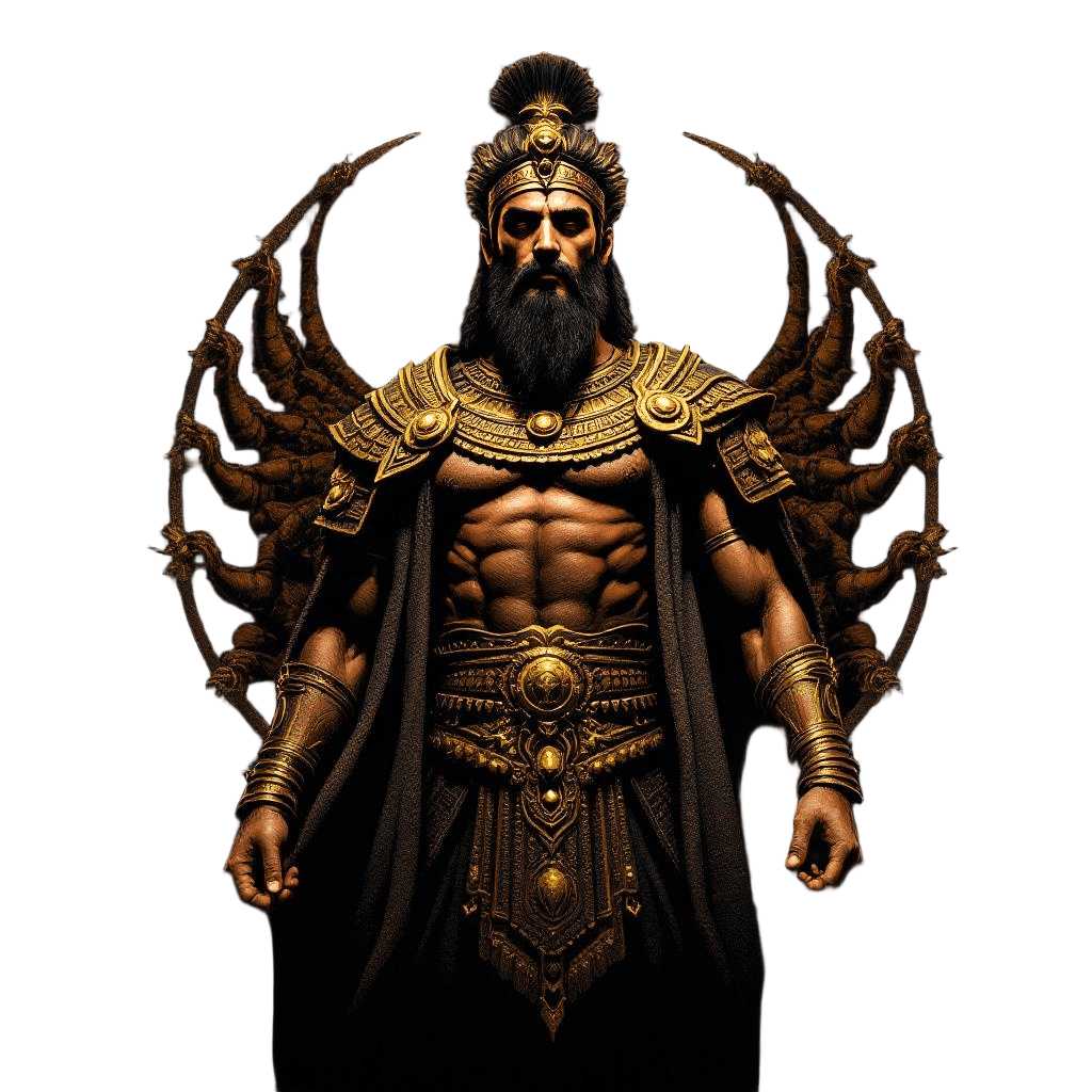 Xerxes the Persian King with His Massive Army Behind Him