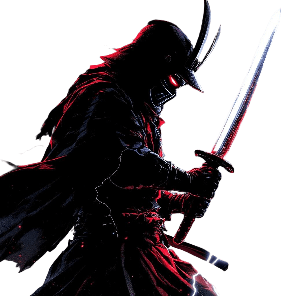 A Samurai Crackling with Electric Neon Energy