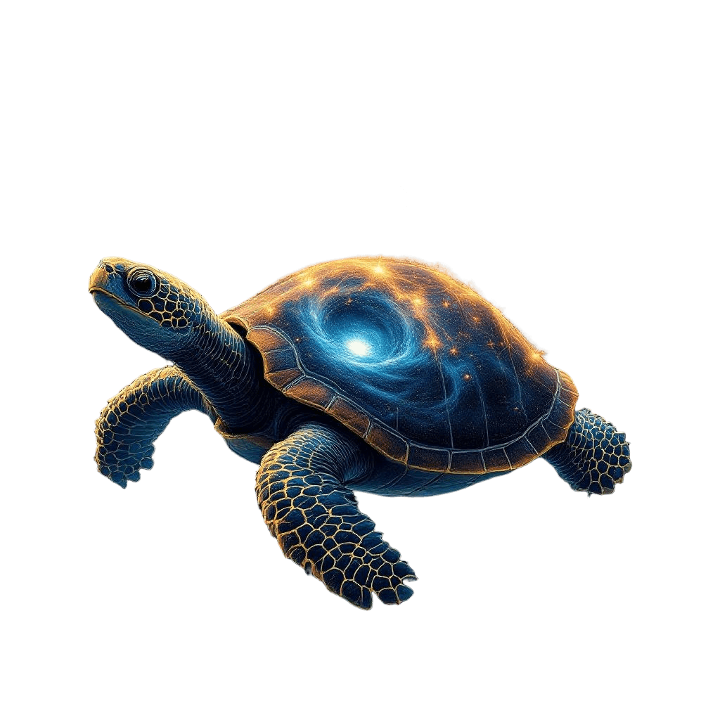 A Giant Cosmic Turtle Carrying a Galaxy on Its Shell