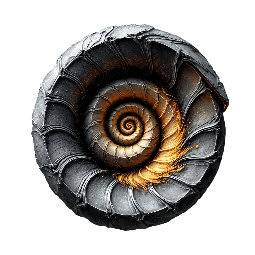 A Nautilus Shell Split Open Revealing the Golden Ratio Spiral Inside