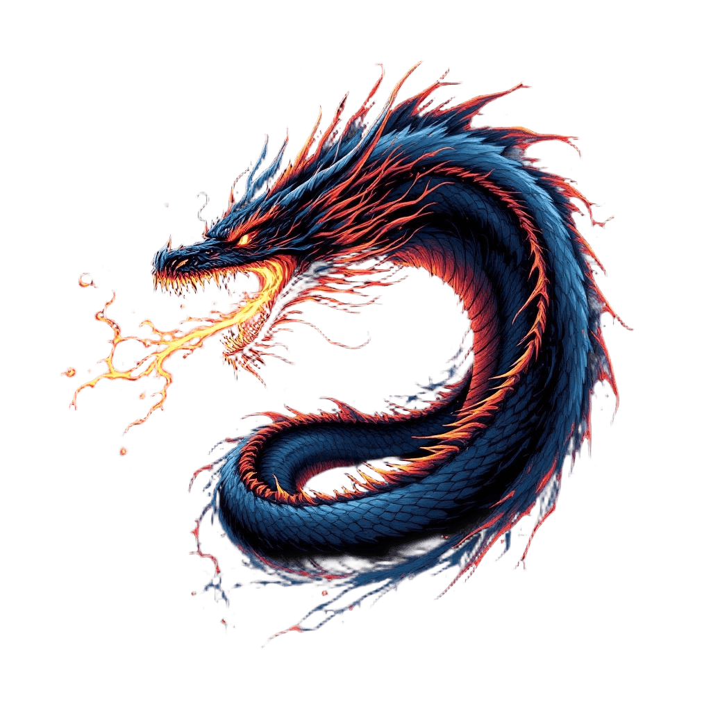 A Sleek Black Dragon with Plasma Breath