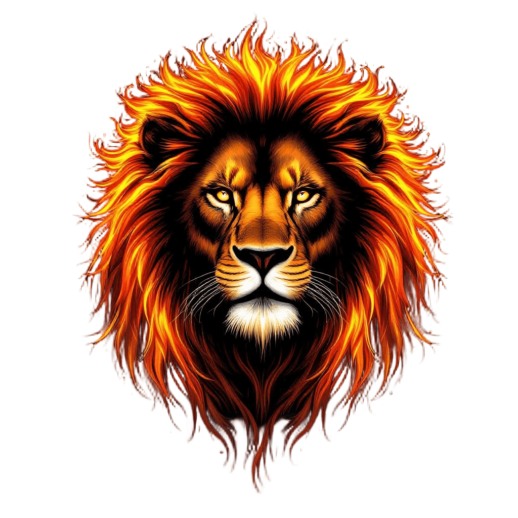 Leo the Lion with a Mane of Pure Fire