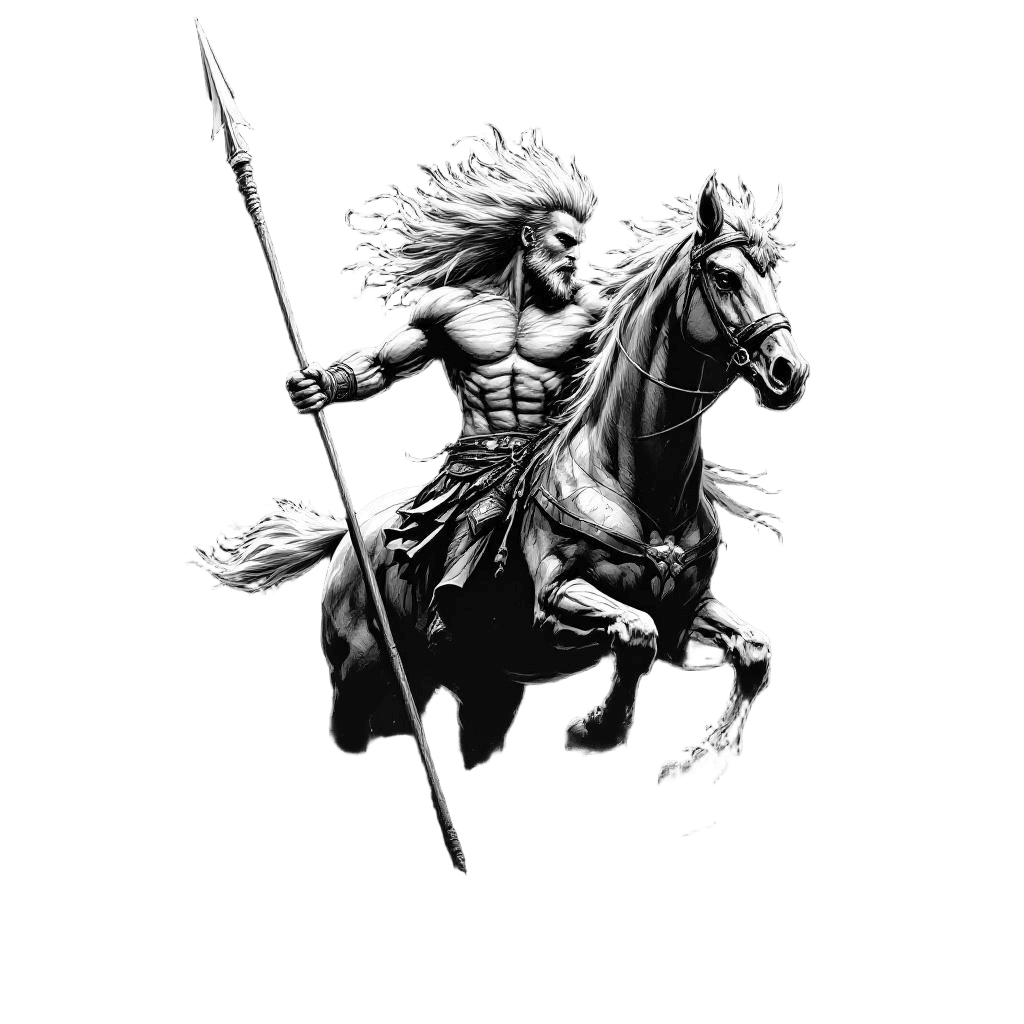 A Centaur Warrior Charging with a Lance