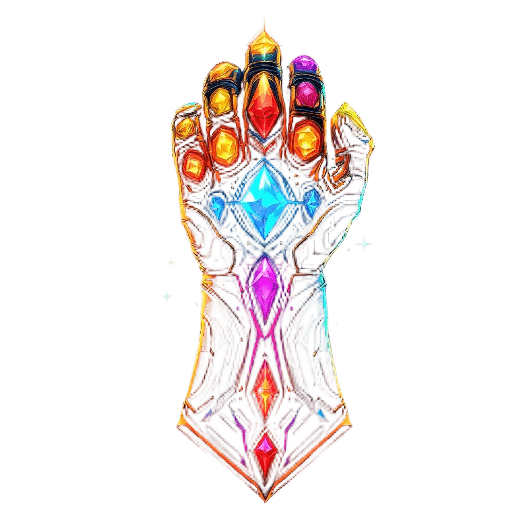 A Cosmic Gauntlet with Six Glowing Infinity Gems