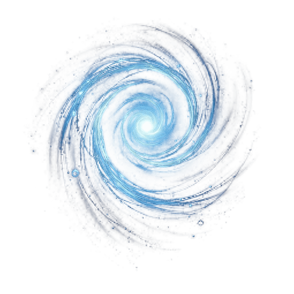 A Swirling Quantum Realm Portal with Subatomic Particles Visible