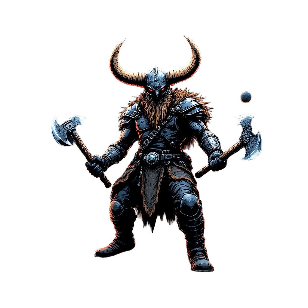 A Viking in a Space Suit with a Horned Helmet