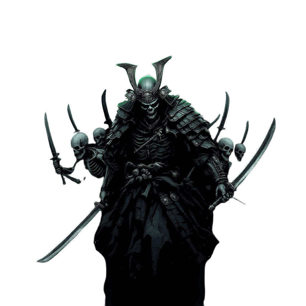 An Undead Shogun Leading an Army of Skeletal Samurai