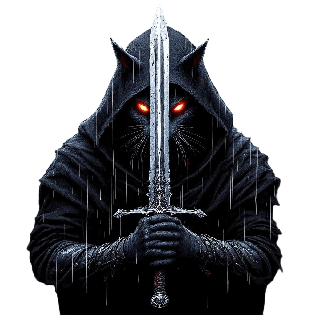 A Monster Hunter with Silver Sword Drawn