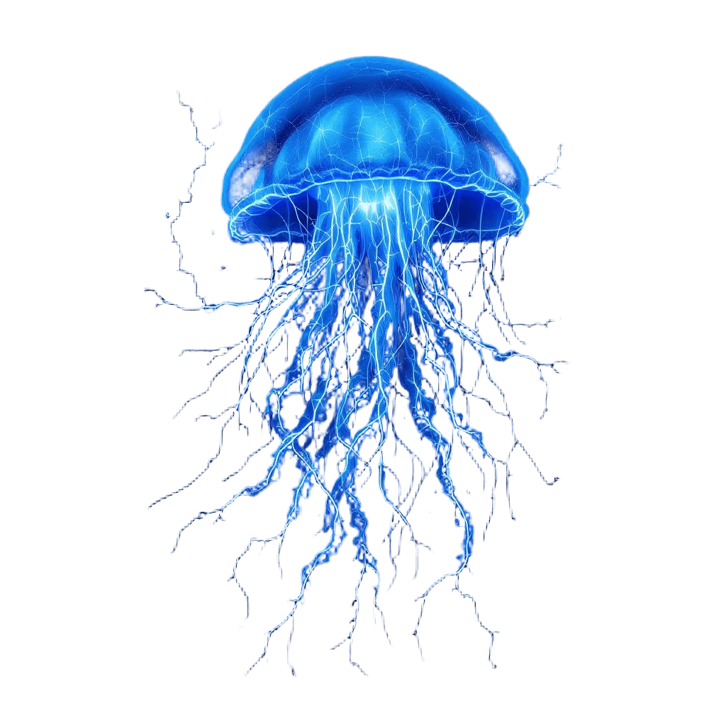 An Electric Jellyfish with Tentacles That Crackle with Electricity