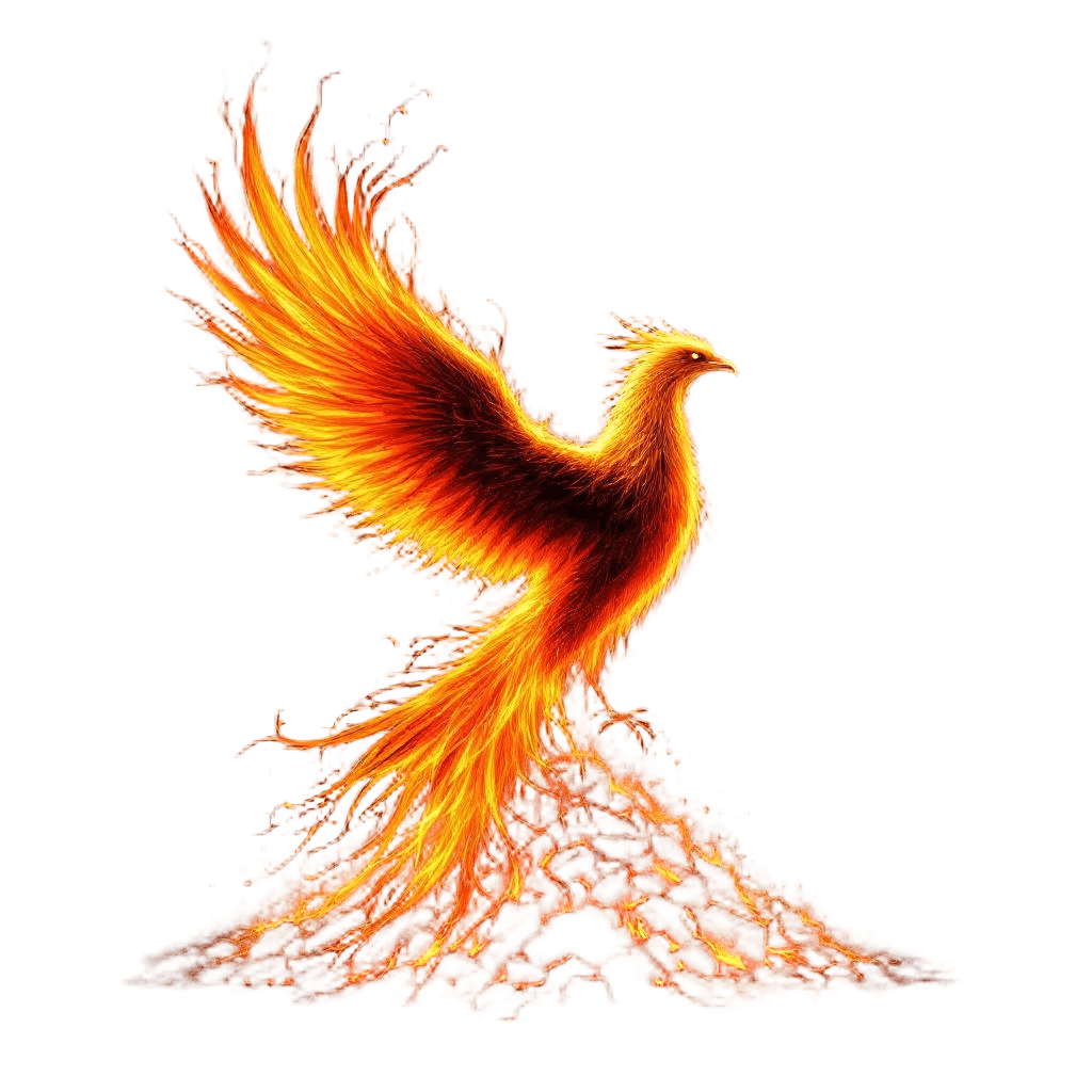 A Phoenix at the Moment of Rebirth
