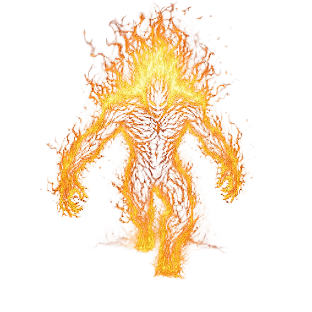 A Fire Elemental in Humanoid Form