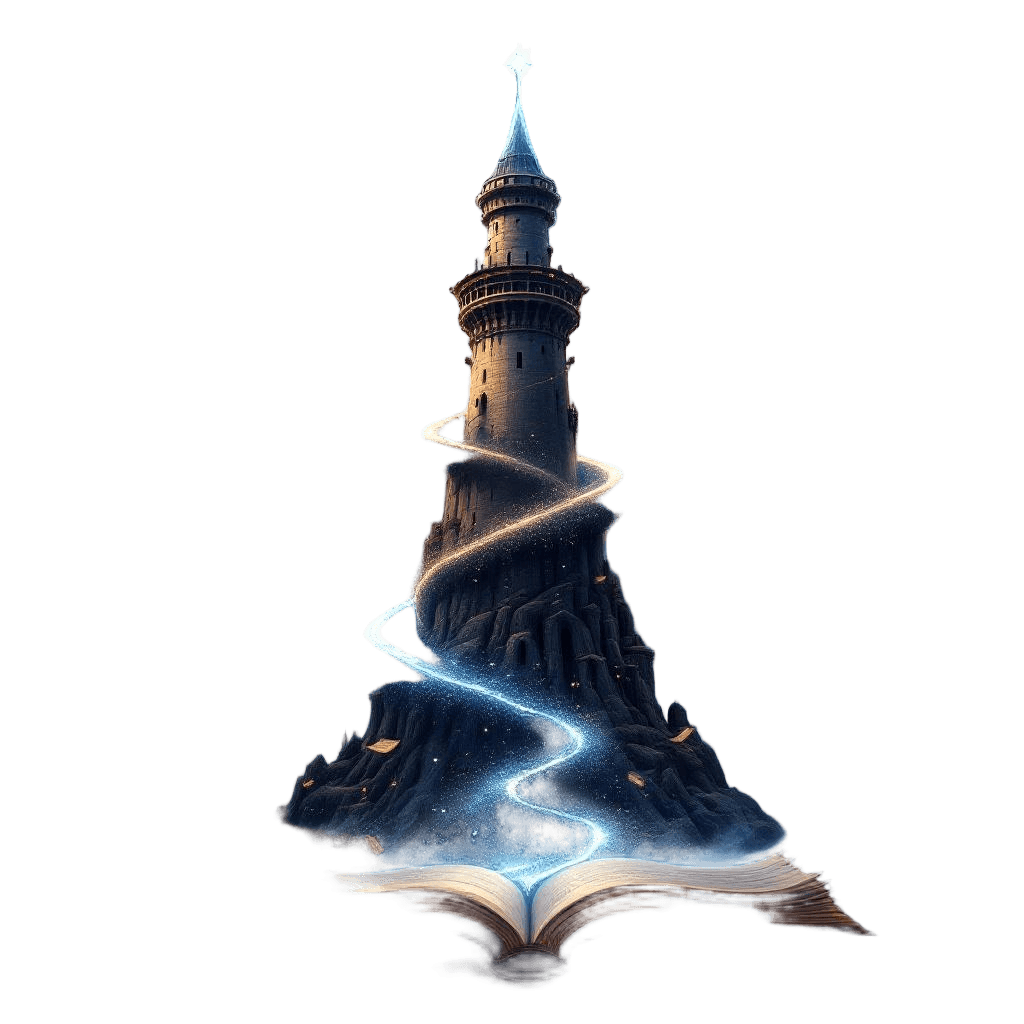 A Wizard's Ivory Tower Reaching Into the Clouds