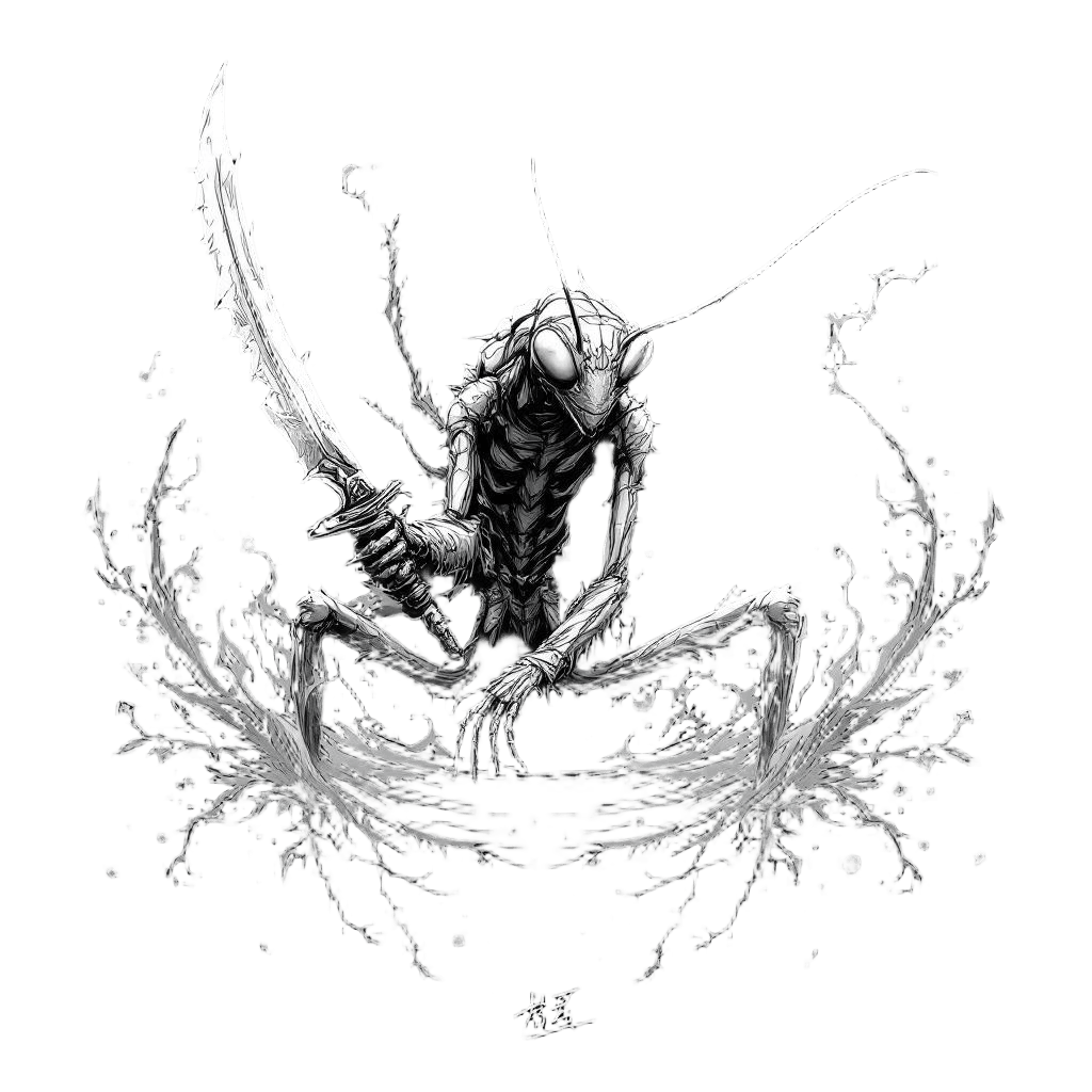 A Praying Mantis in an Epic Martial Arts Battle Stance