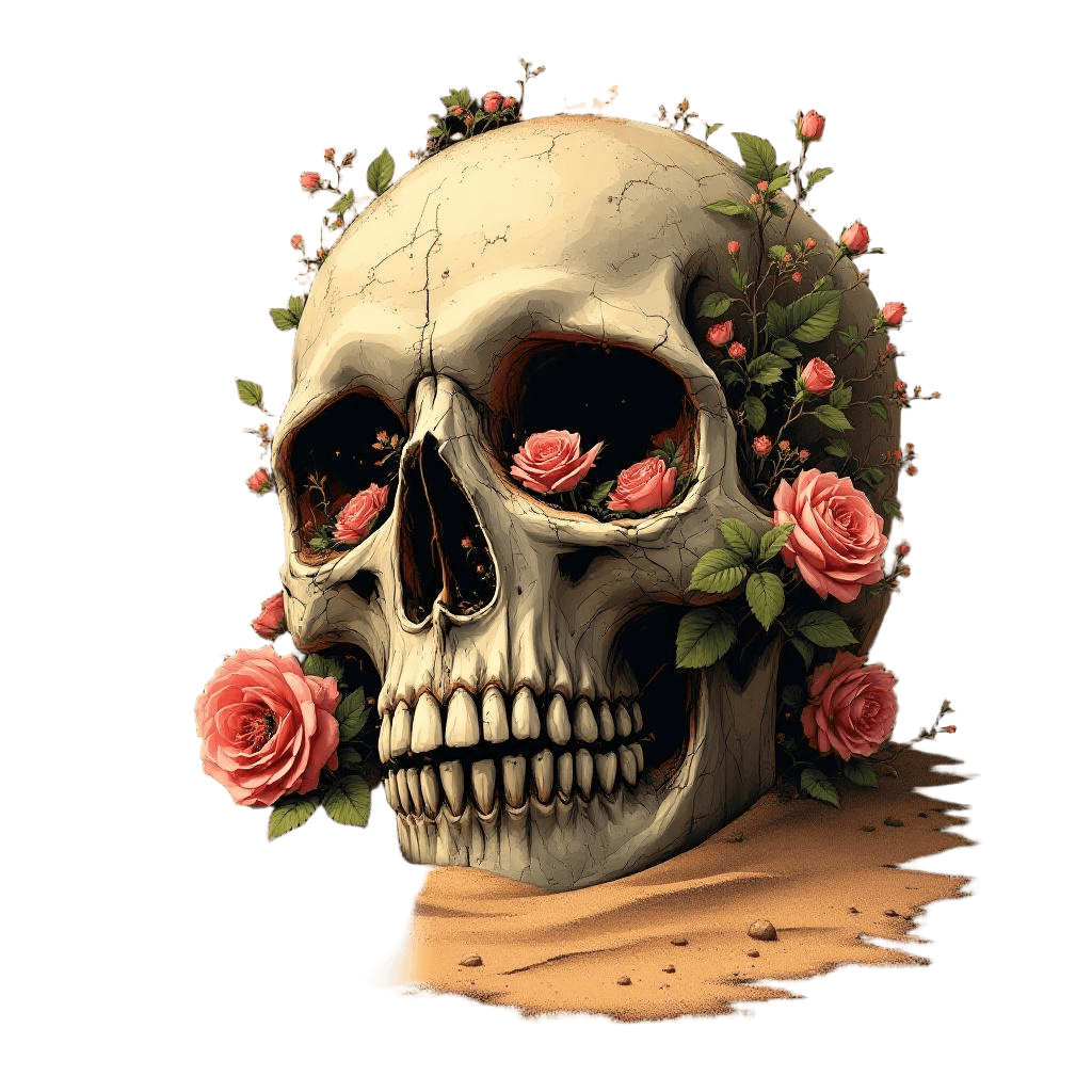 A Skull Half-submerged in Quicksand