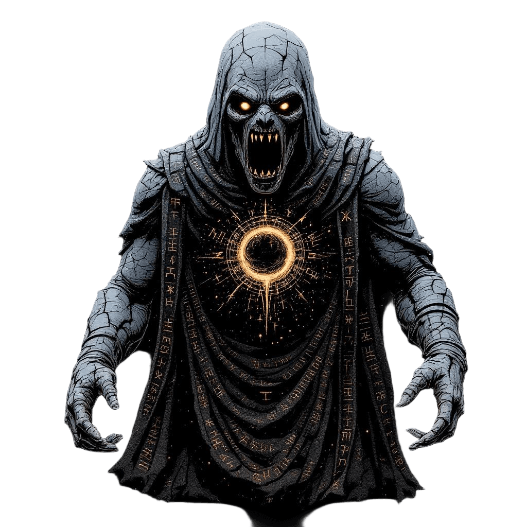 An Ancient Stone Golem Cracking Open Its Eyes for the First Time in Millennia