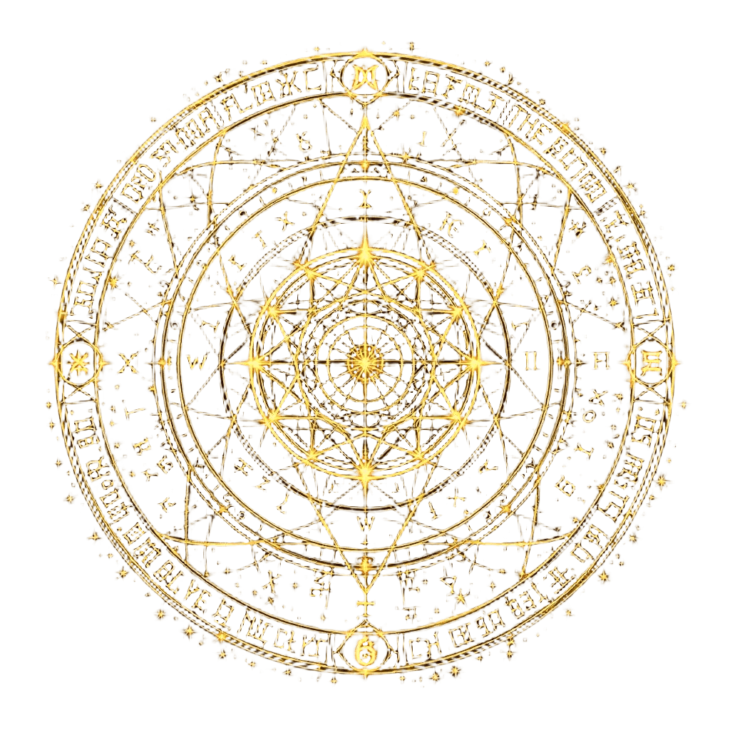A Complex Arcane Magic Circle with Glowing Runes and Symbols