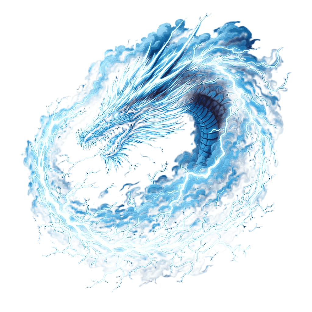A Dragon Made of Storm Clouds and Lightning
