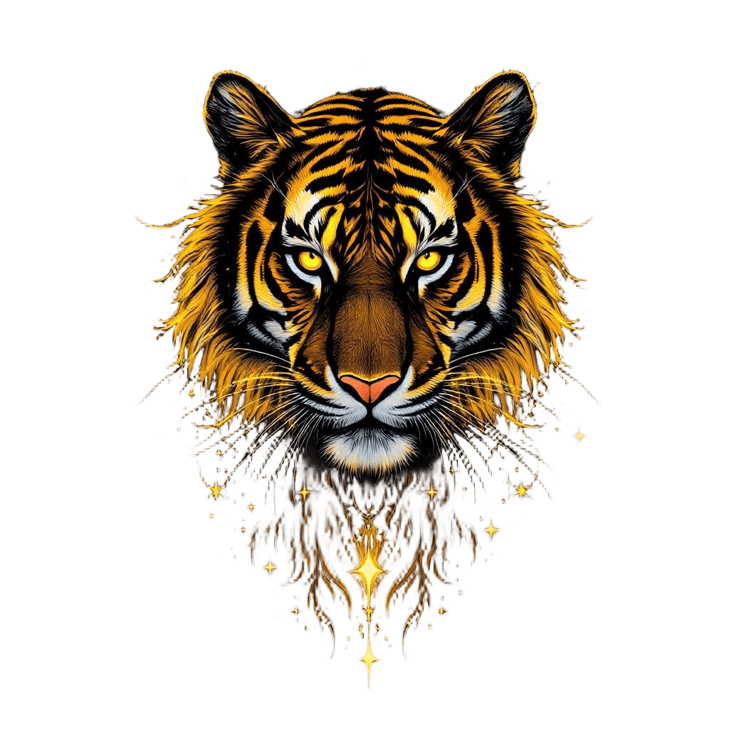 A Majestic Golden Bengal Tiger with Supernatural Glow