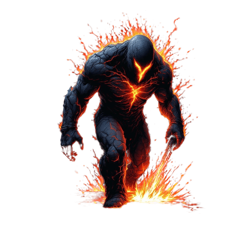 A Golem Made of Cooling Lava