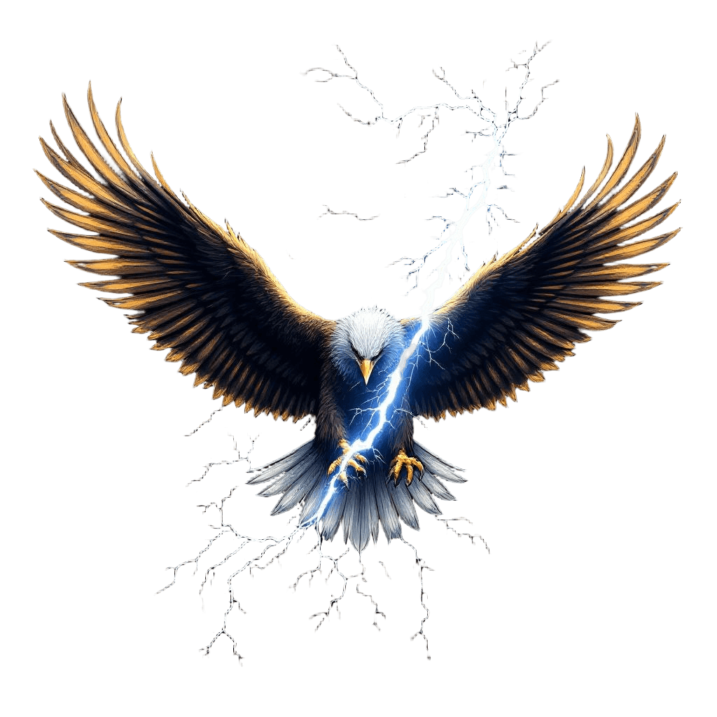 An Eagle Carrying Zeus's Lightning Bolt in Its Talons