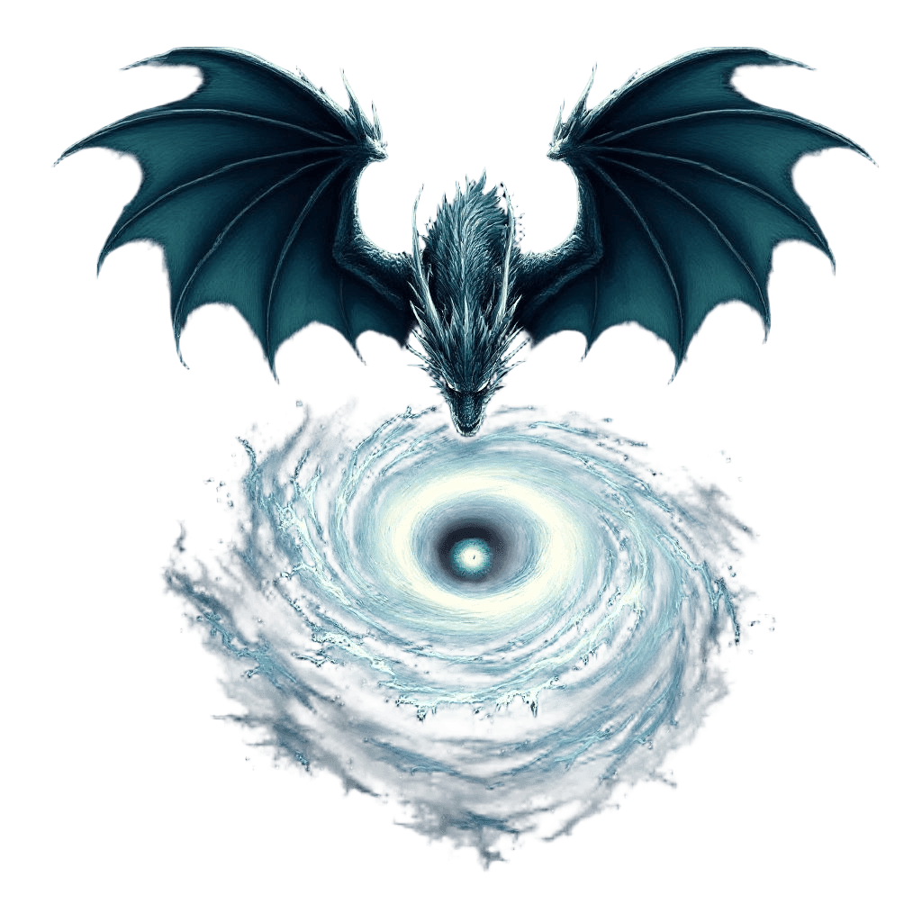 A Dragon Creating a Massive Hurricane with Its Wings