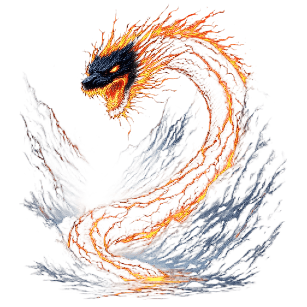 A Massive Serpent Made of Flowing Lava