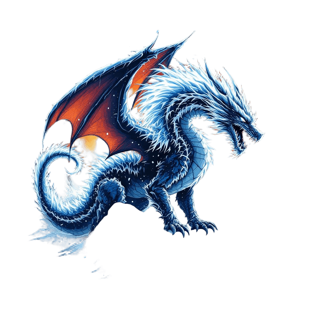 A Frost Wyvern Breathing a Devastating Ice Beam