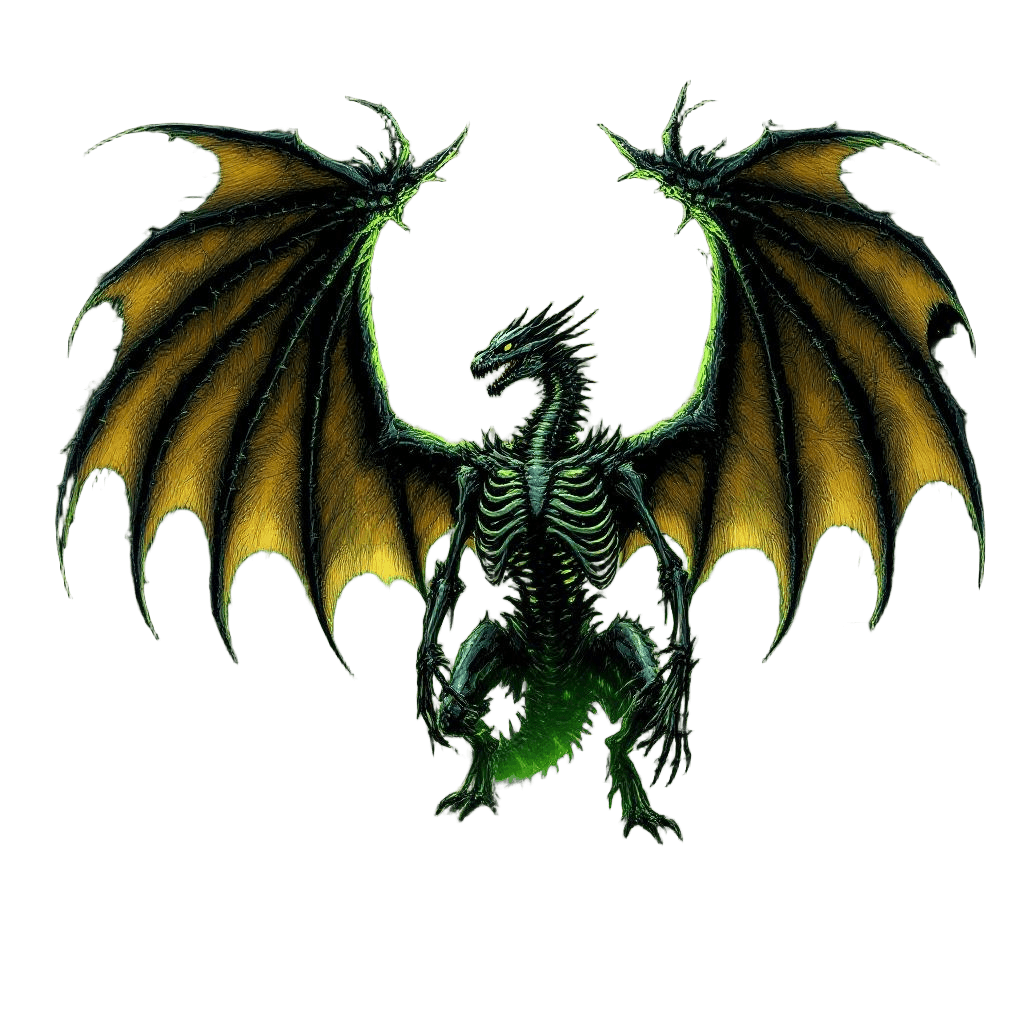 A Massive Bone Dragon Rising From an Ancient Graveyard