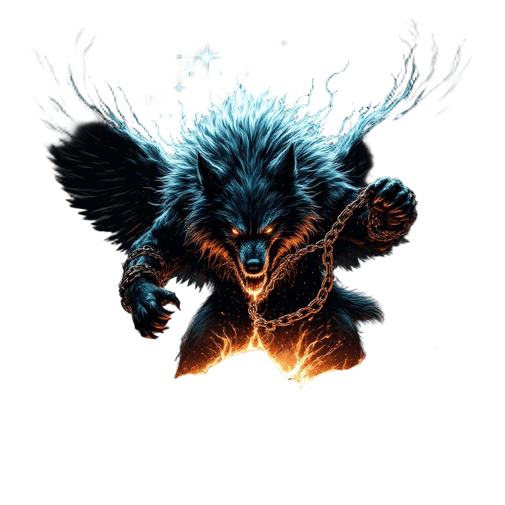 Fenrir the Cosmic Wolf Finally Breaking Free of Magical Chains at Ragnarok