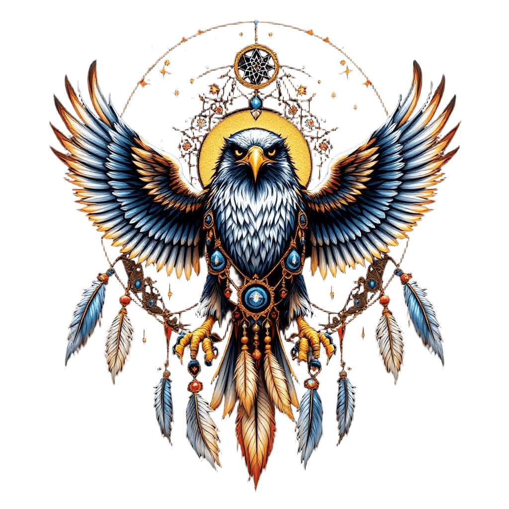 A Hawk Eagle in Native American Spirit Animal Style