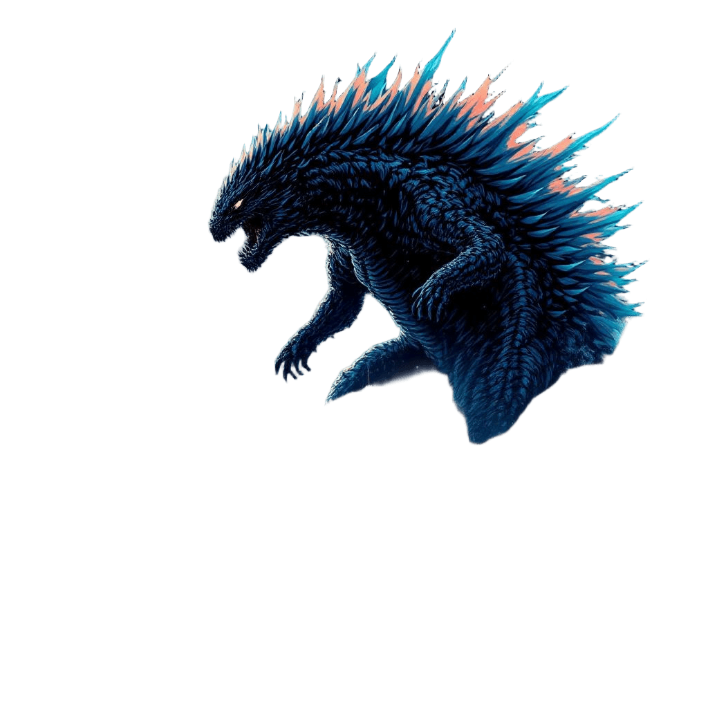 A Massive Kaiju Emerging From the Ocean Approaching a City Skyline at Night