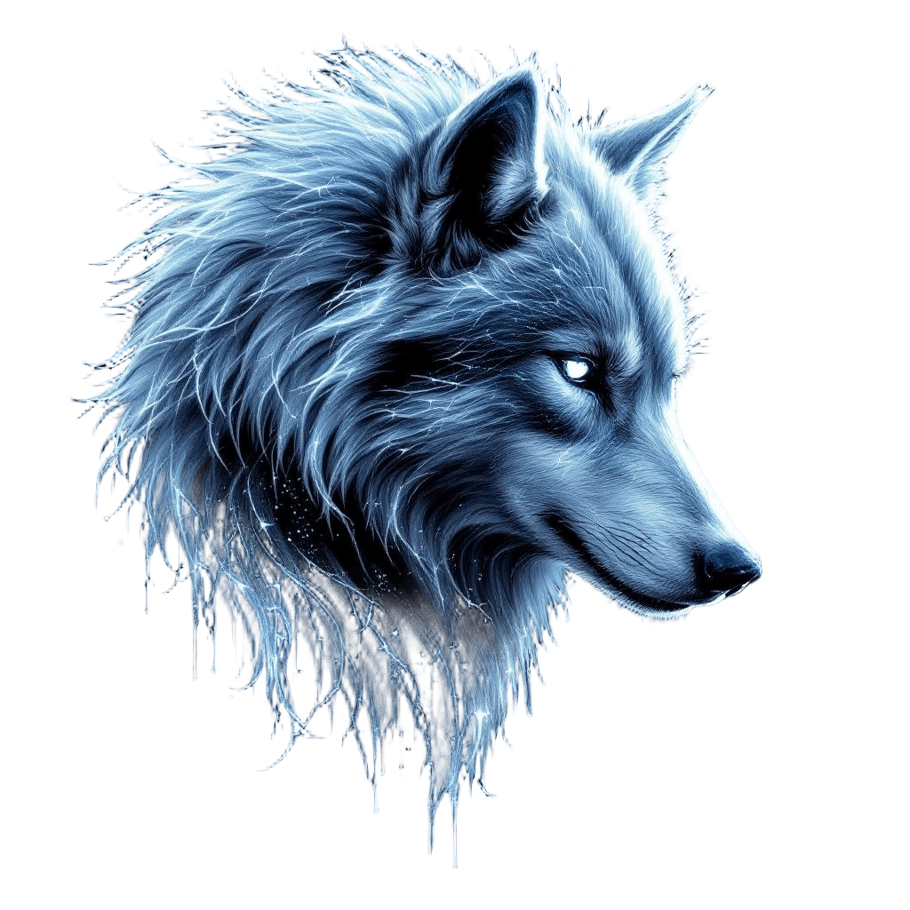 A Silver Wolf with Moonlight Flowing Through Its Body Like Liquid Mercury