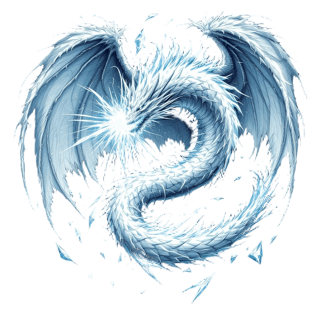 A Massive White Dragon Unleashing an Epic Ice Breath Attack