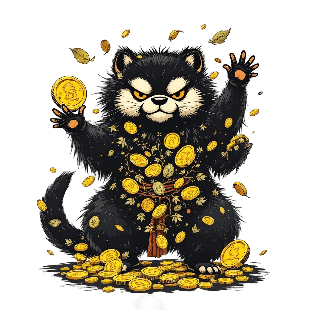 A Tanuki Yokai Mid-shapeshift
