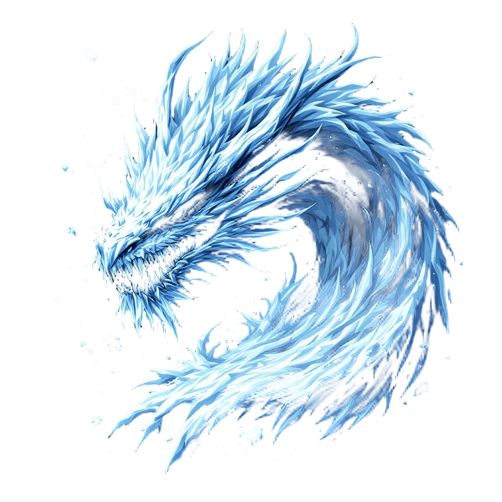 An Arctic Dragon with Icicle Teeth and Frozen Breath