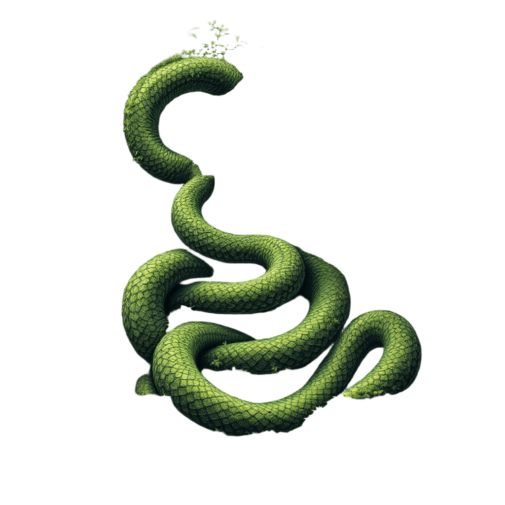 A Massive Serpent Coiled Around a Jungle Temple