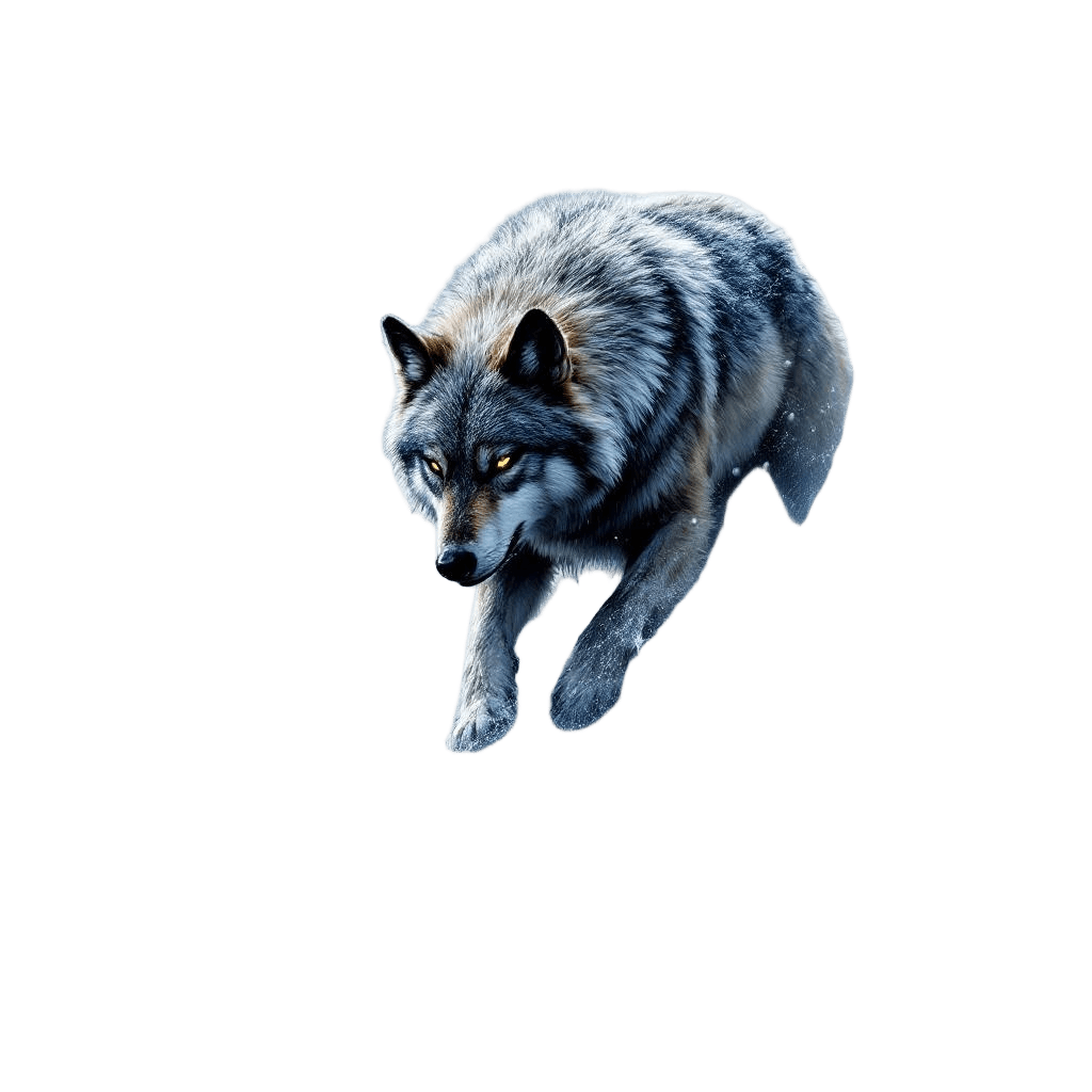 A Lone Wolf Pushing Through a Devastating Blizzard