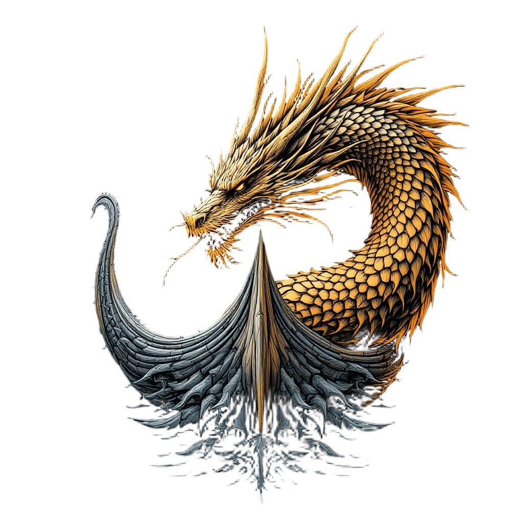 A Norse Dragon Coming to Life From a Viking Longship's Prow Carving