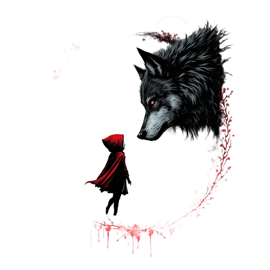 A Dark Retelling of Red Riding Hood — the Wolf and Girl As Allies Against Someth