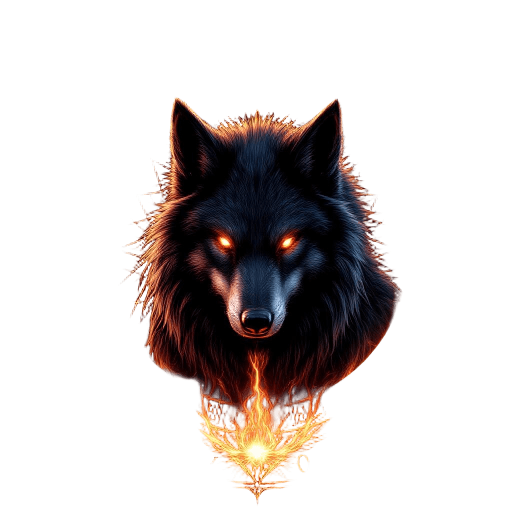 Fenrir the Wolf Surrounded by Glowing Norse Runes in a Ritual Circle