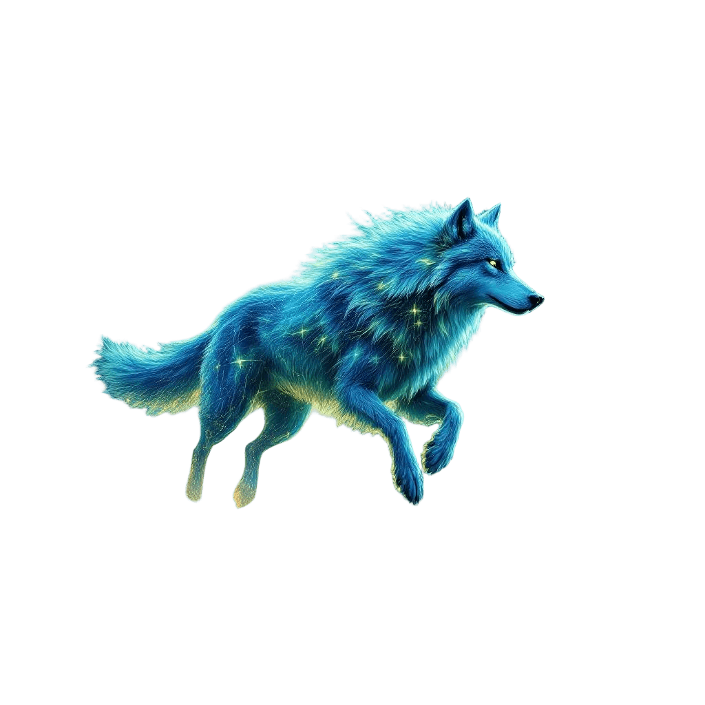 A Spirit Wolf Running Through the Northern Lights