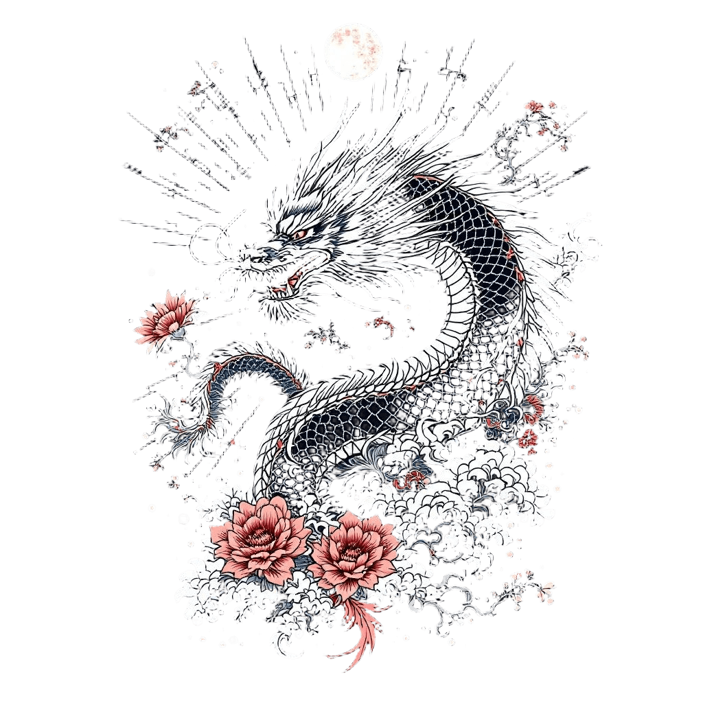 A Full Traditional Yakuza Back Tattoo Design with Dragon