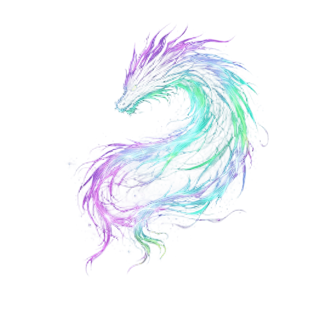 A Dragon Made of Aurora Borealis Lights