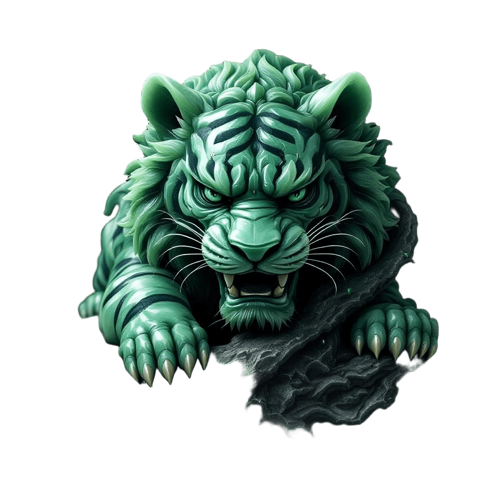 A Tiger Carved From Imperial Jade
