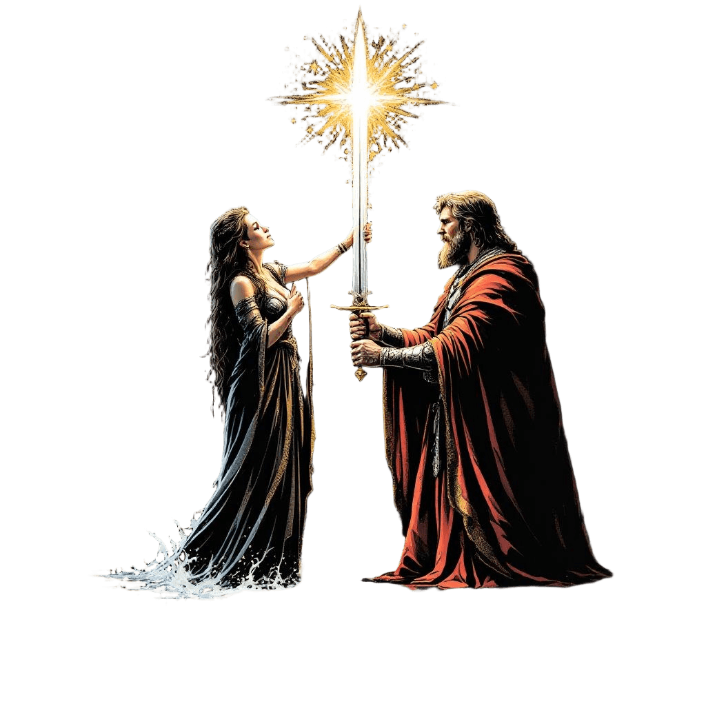 King Arthur Receiving Excalibur From the Lady of the Lake