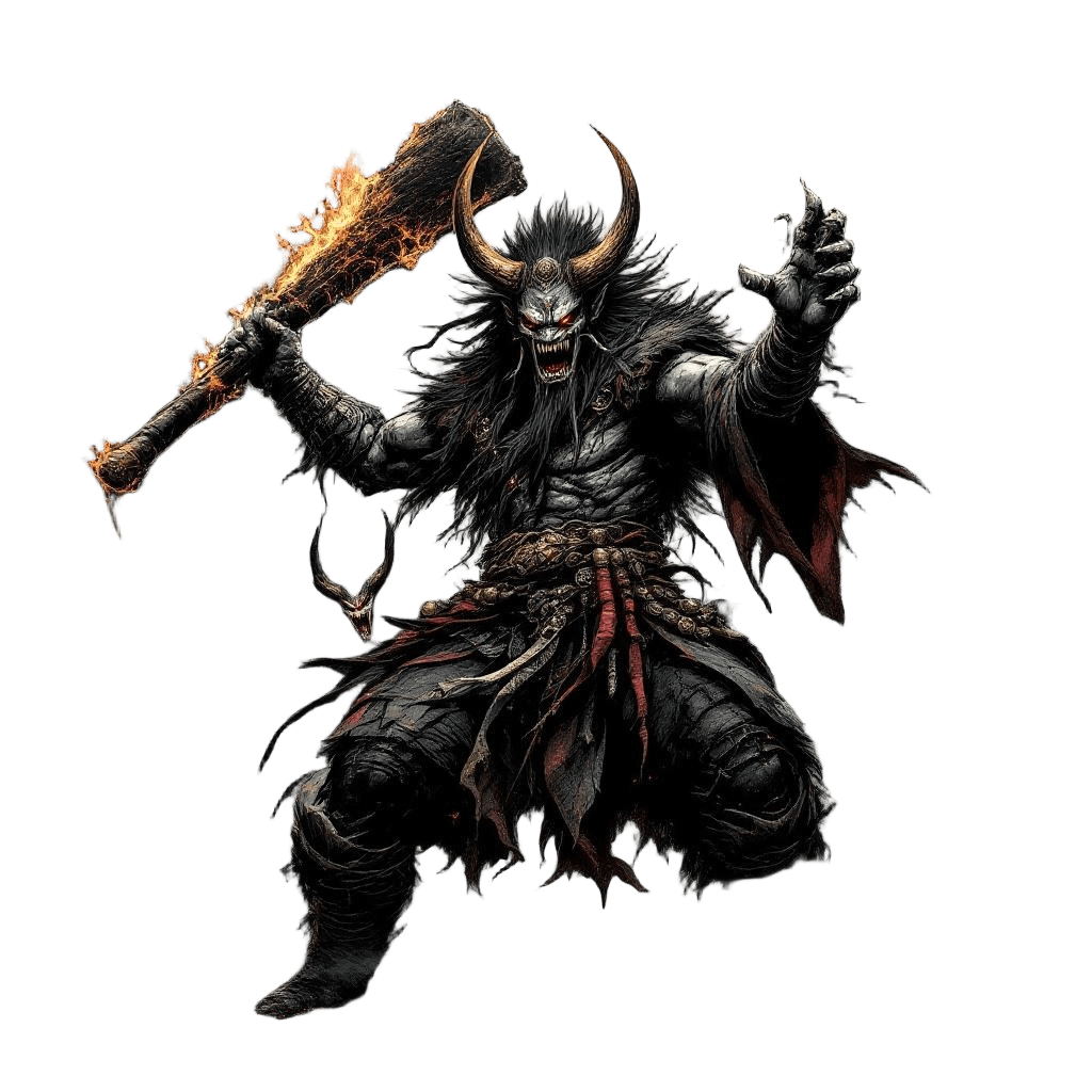 An Oni Warlord Leading a Demon Army